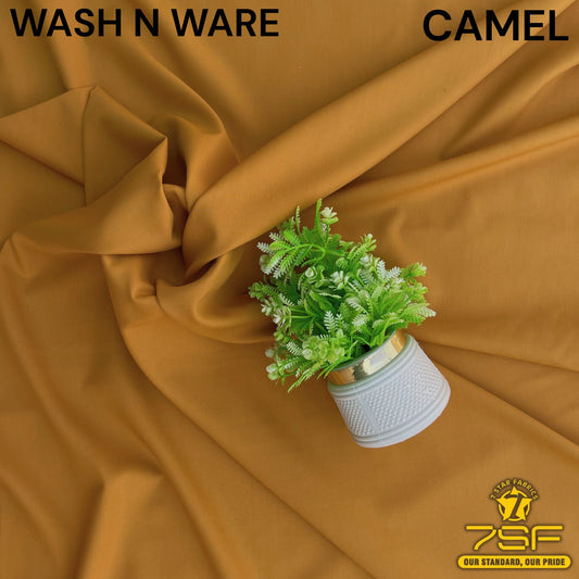 MEN'UNSTITCHED FIROZA WASHNWARE-CAMEL