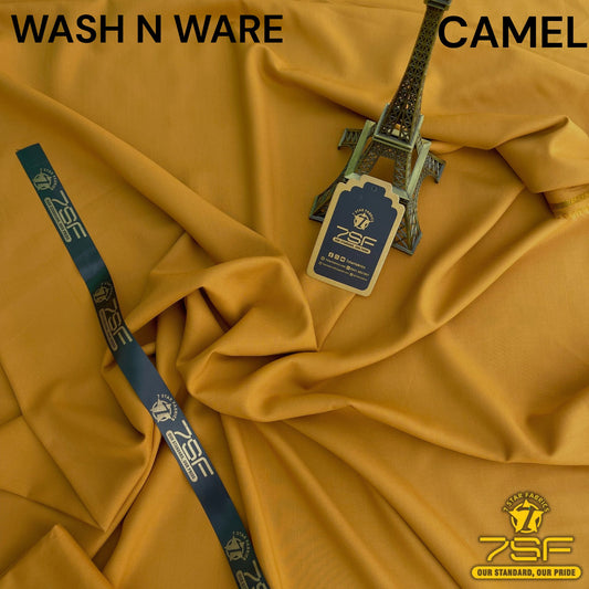 MEN'UNSTITCHED FIROZA WASHNWARE-CAMEL