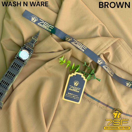 MEN'UNSTITCHED FIROZA WASHNWARE-BROWN