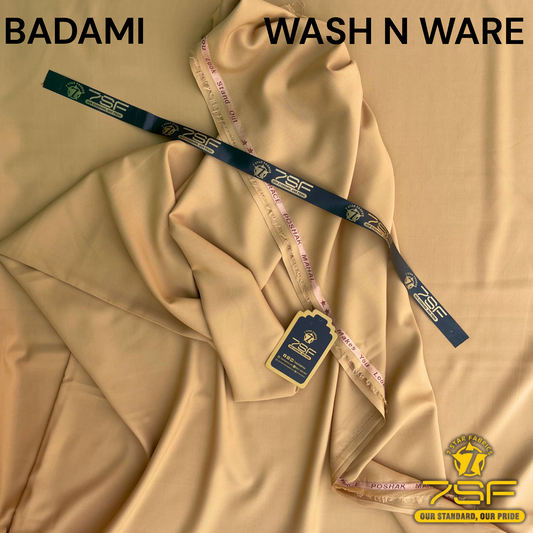 MEN' UNSTITCHED FIROZA WASHNWARE-BADAMI