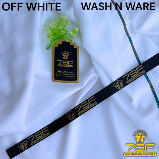 MEN' UNSTITCHED FIROZA WASHNWARE-OFF WHITE